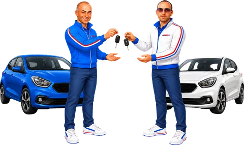 Pierluigi e Danny si scambiano le chiavi fra un’auto blu e una bianca